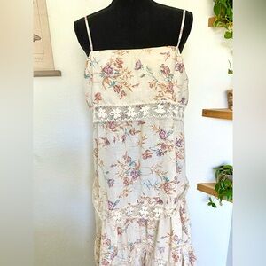 Vintage 70s Tiered Floral Lace Dress